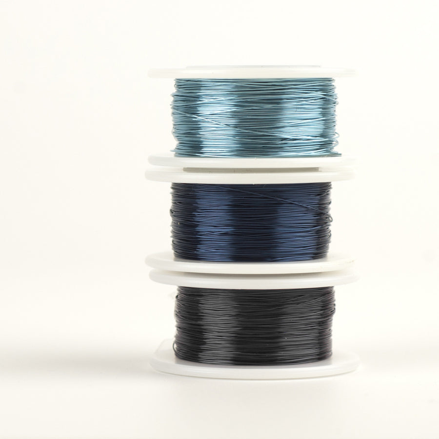 BLUE Craft Wire - 3 Extra long spools - 120 feet each - Yooladesign