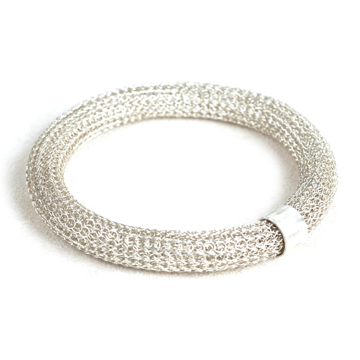 Chunky Sterling silver Bangle bracelet , Wire Crochet Bracelet - Yooladesign