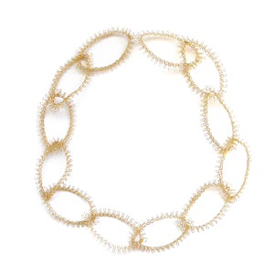 Chain links leaf shape necklace  - Partial Wire Crochet pattern