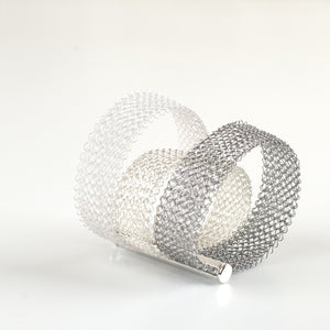 Ombre Bracelet, Layered Bracelet , ultra white, silver & steel - Yooladesign
