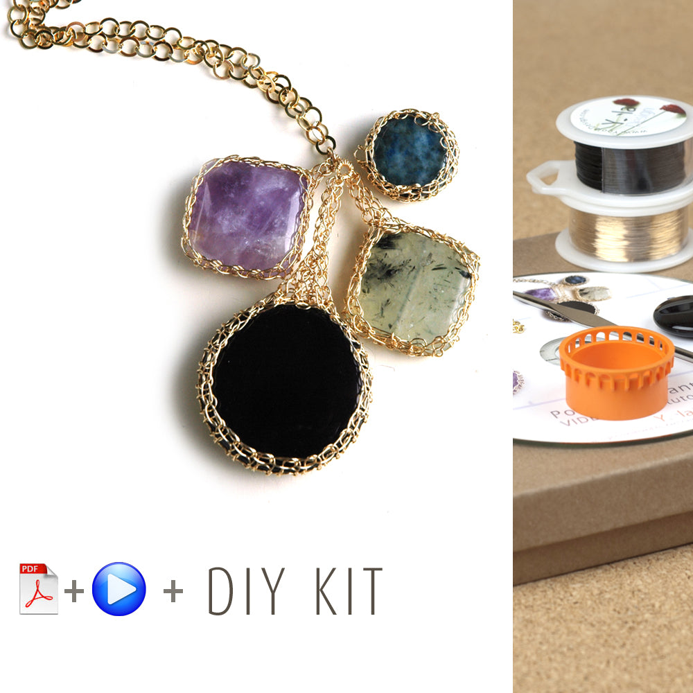Diy Long Necklace Kit Jewelry Making Kit Pendant Kit for 