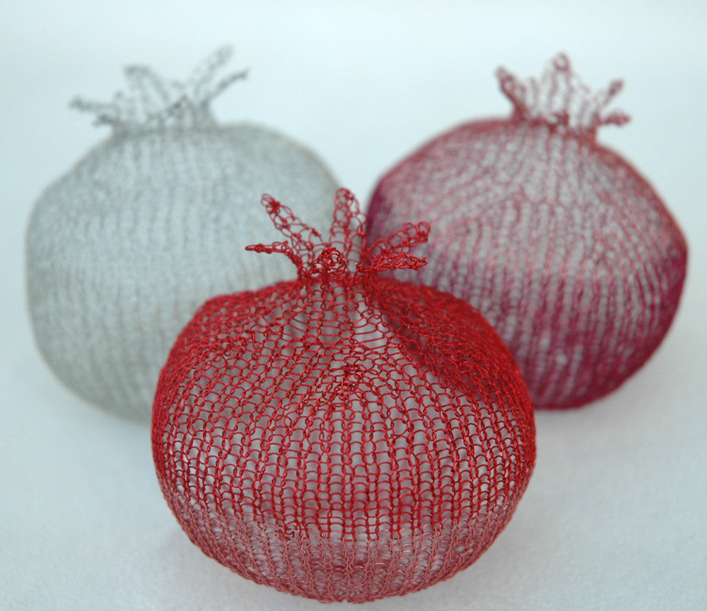 Home Deco Pomegranates (L), Handmade Wire Crochet Home Accents - Yooladesign