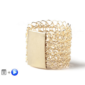Gold Stamp Ring - Recipe - Partial wire crochet pattern - Yooladesign