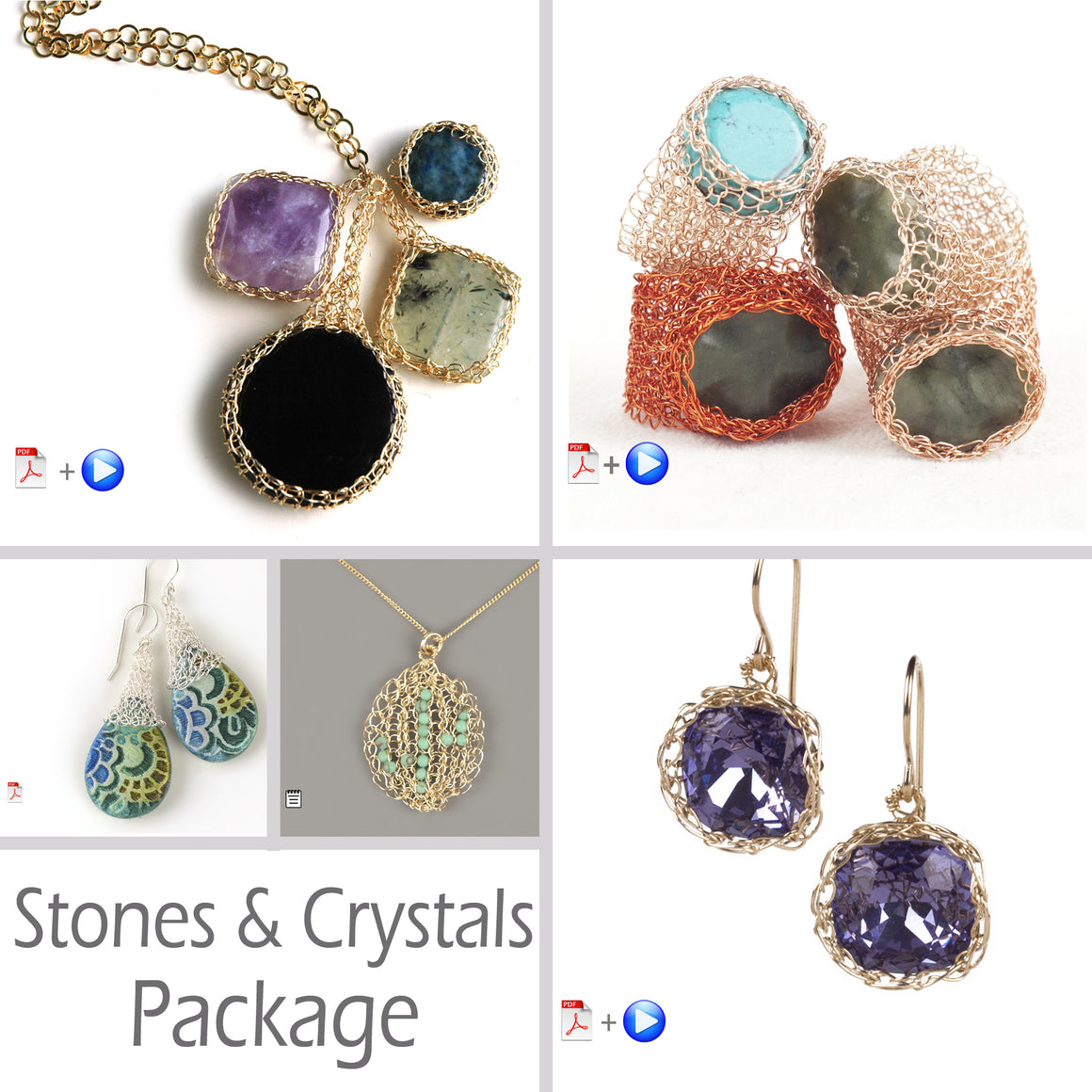 How to crochet stones and crystals tutorials - Yooladesign