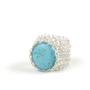 Turquoise ring stone in silver - Yooladesign