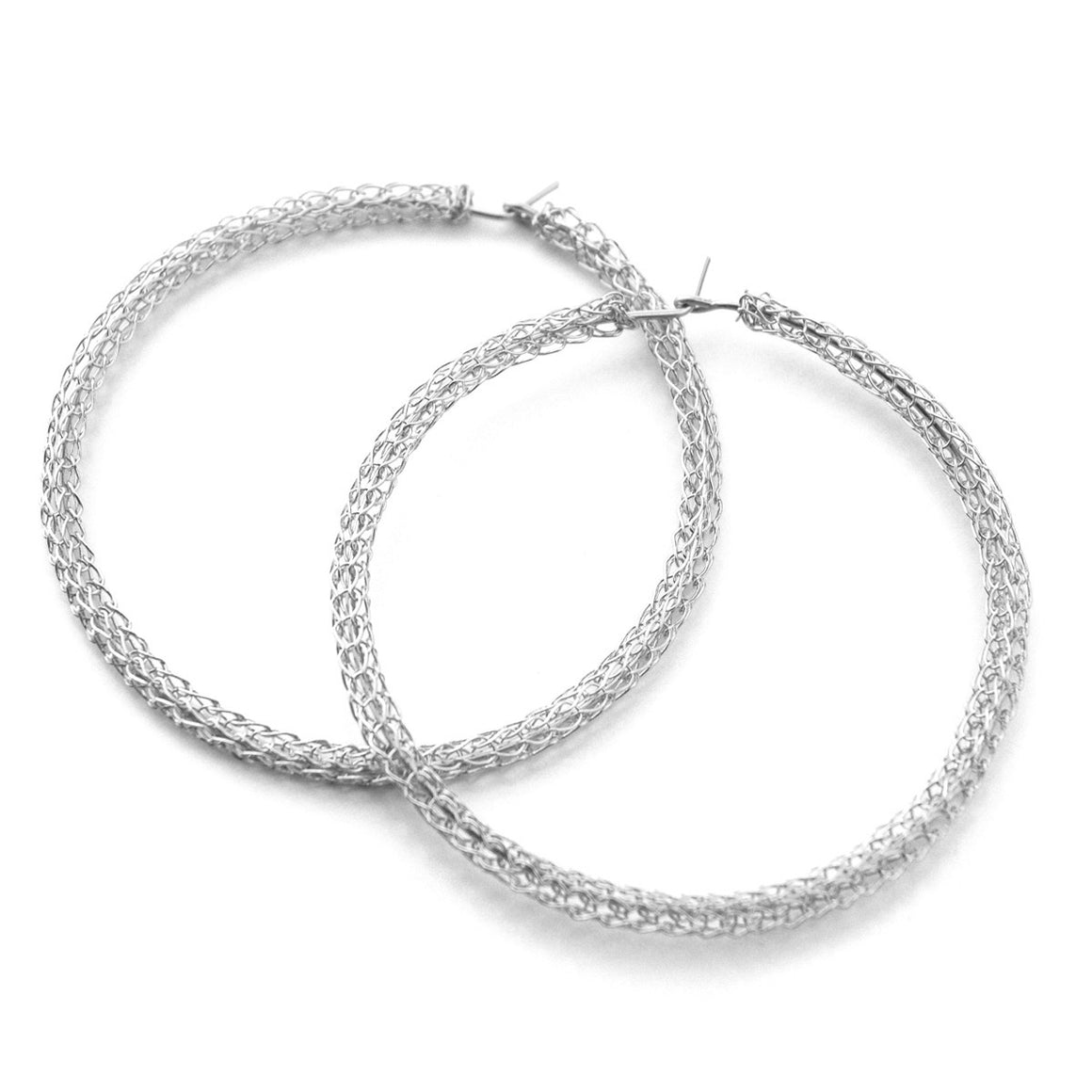 Extra Large silver hoop earrings ,contemporary jumbo hoops - Yooladesign