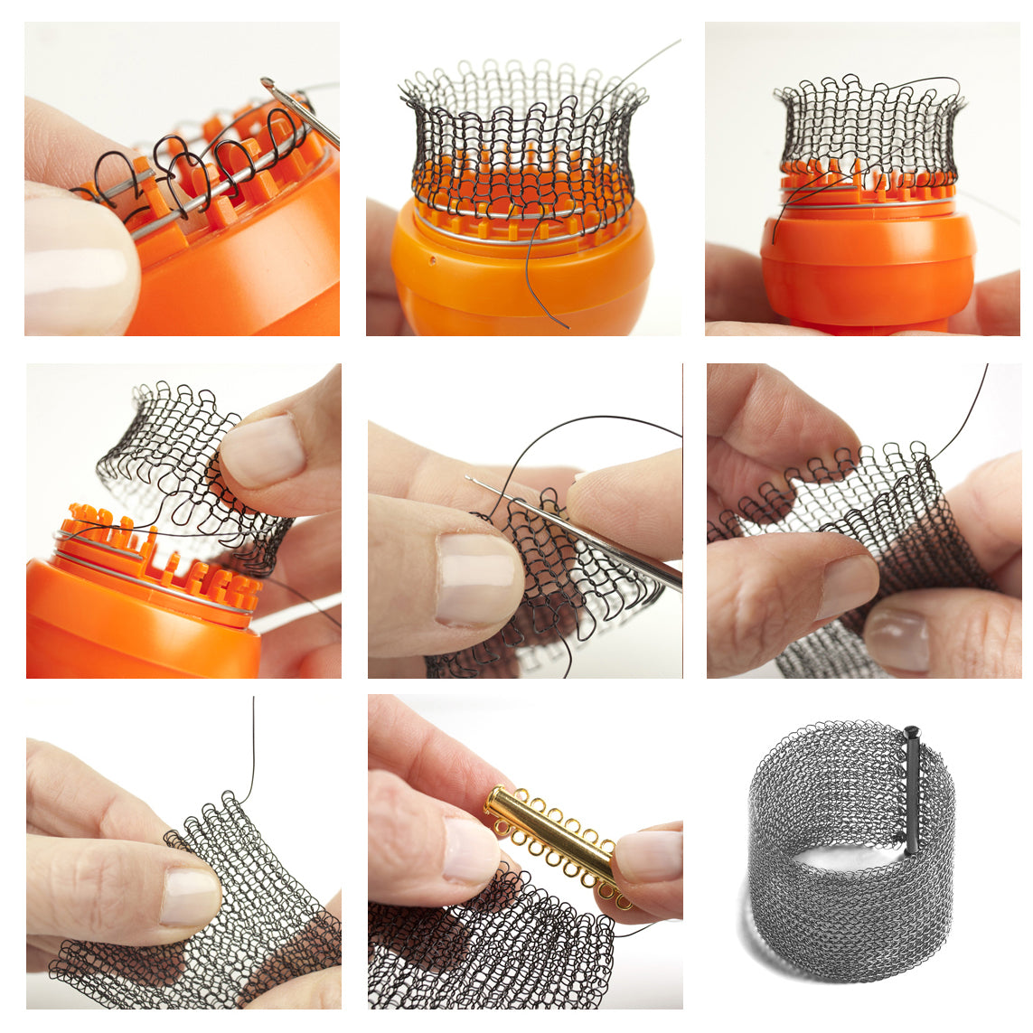 YoolaKnitter Wire crochet knitter with automatic release ISK knitter