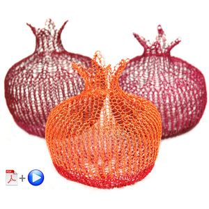 Crochet a decorative wire pomegranate , wire crochet home accent video tutorial - Yooladesign