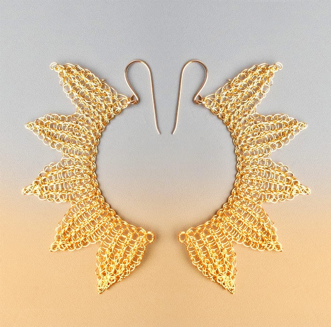 angel wings earrings - wire crochet Yooladesign