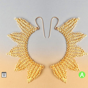 angel wings earrings wire crochet pattern - YoolaDesign