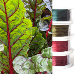 Jewelry making wire - Garden inspiration - beet leaves - 4 spools - yooladesign