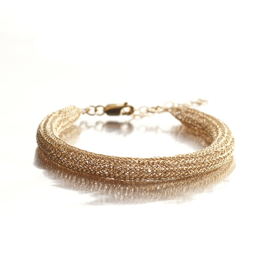 Chunky tube bangle bracelet Ethnic knitted bangle - Yooladesign