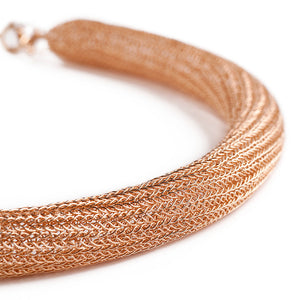 Rose Gold tube necklace , double knitted tube made of rose gold filled - Yooladesign