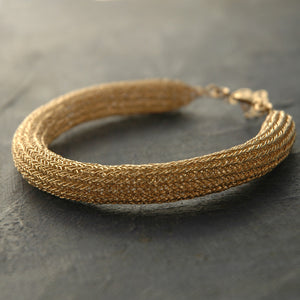 Chunky tube bangle bracelet Ethnic knitted bangle - Yooladesign