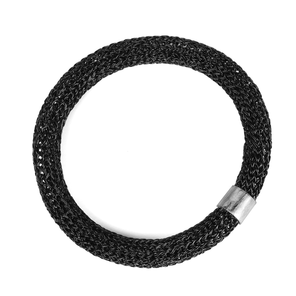 Chunky Bangle bracelet , Wire Crochet Bracelet with a tube bead - Yooladesign