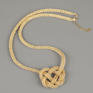 BOLD Celtic heart knot necklace , wire crochet - Yooladesign