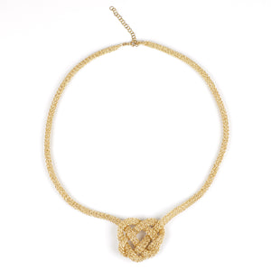 BOLD Celtic heart knot necklace , wire crochet - Yooladesign
