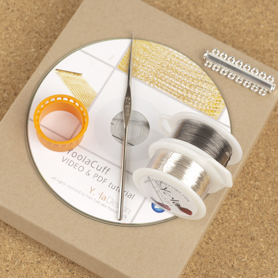 DIY Silver Cuff  Jewelry Kit , tutorial, tools , supply - Yooladesign