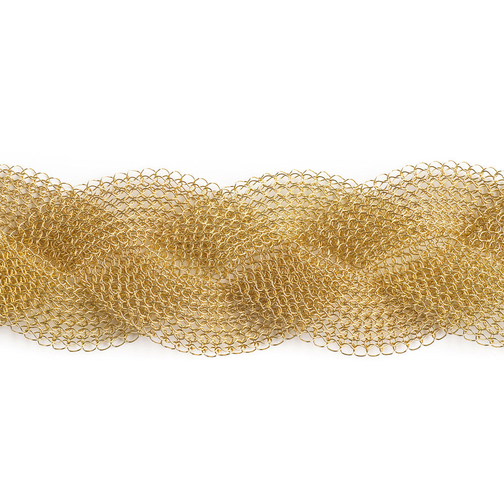 Gold Braided Bracelet , gold filled wire crochet woven cuff bracelet - Yooladesign