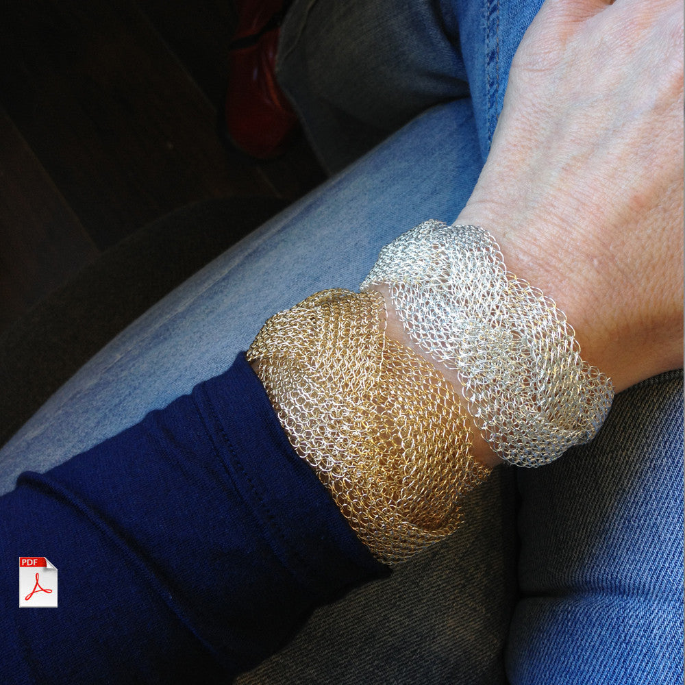 Braided Bracelet Wire Crochet PDF pattern, wire crochet tutorial , jewelry making instructions - Yooladesign