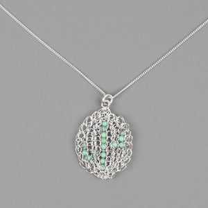Cactus necklace - Silver and turquoise - Yooladesign