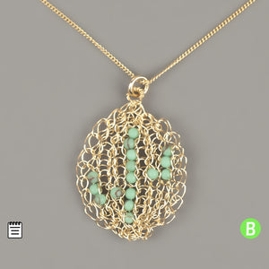 Cactus Necklace - cactus pendant - wire Crochet pattern - YoolaDesign