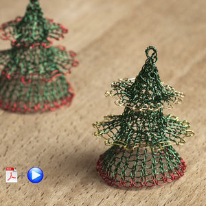 Christmas tree ornament VIDEO PATTERN - Advanced Level wire crochet pattern - Yooladesign