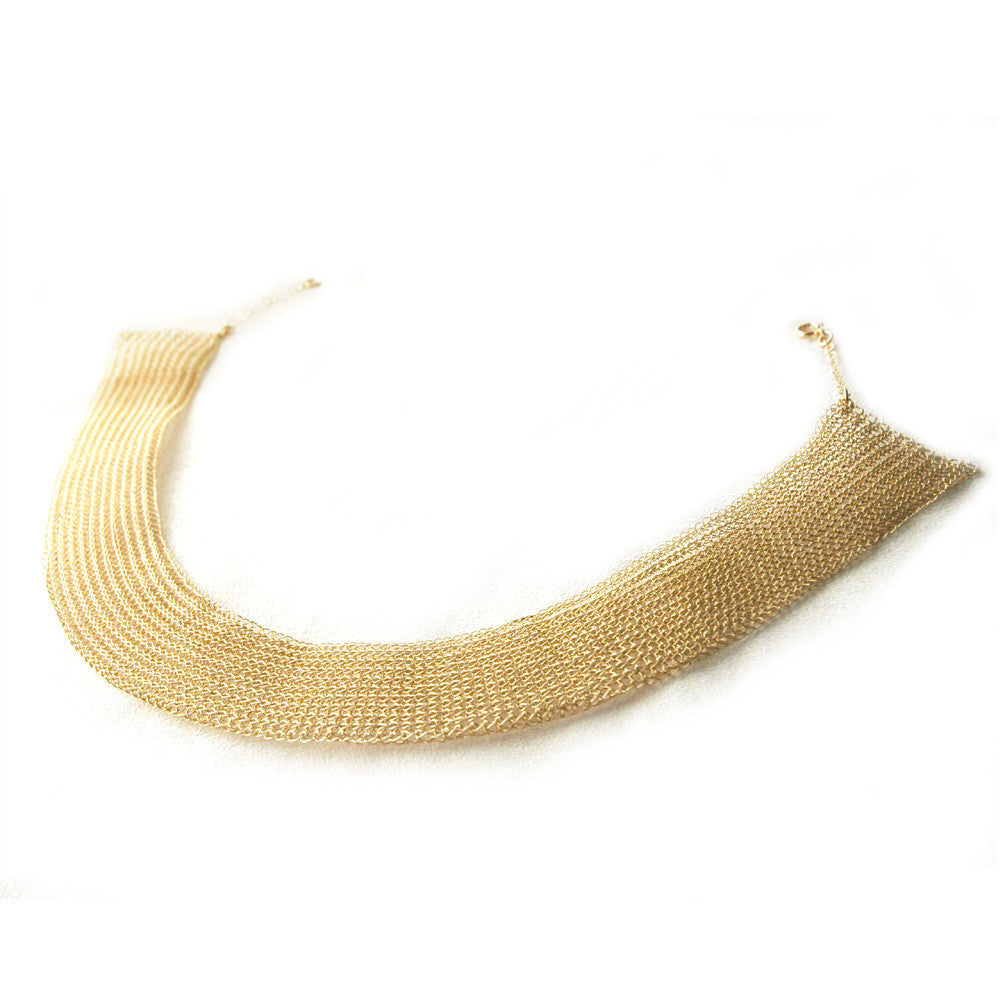 a wire crochet gold cleopatra necklace a unique statement necklace