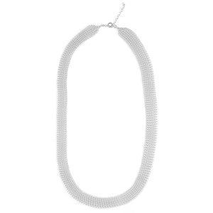 O - a modern wire crochet long necklace in silver - Yooladesign