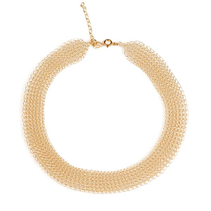 O - a modern wire crochet short necklace in gold - Yooladesign