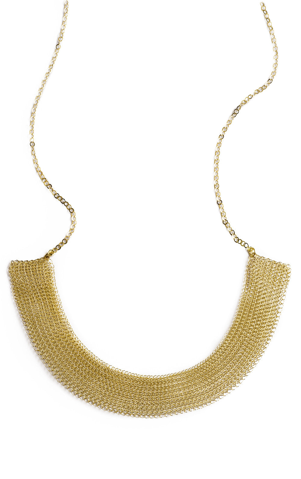 U , short Wire crochet collar necklace in gold filed - Yooladesign