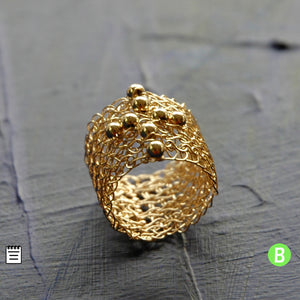 cross ring pattern - wire crochet jewelry - YoolaDesign