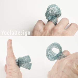 LOOP ring - Statement ring Wire crochet art jewelry - Yooladesign