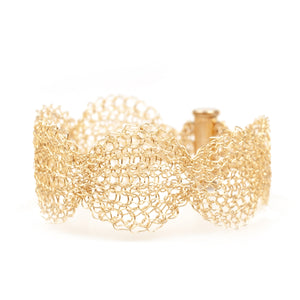 Wavy gold cuff bracelet - Yooladesign