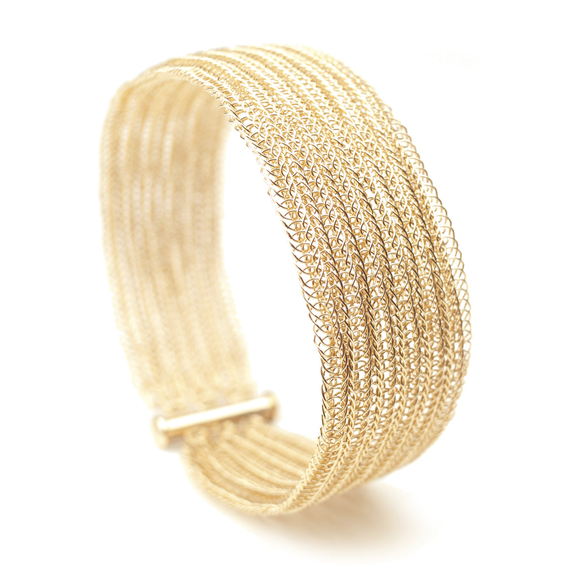 Double knit gold filled cuff bracelet - Yooladesign