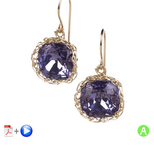 dangle crystal earrings pattern - Yooladesign