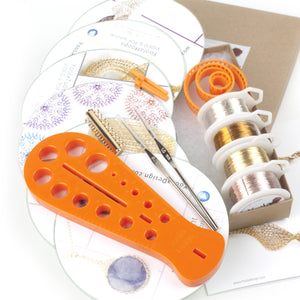 Wire crochet kit EXTENDED beginners DIY kit , video tutorials with supply and tools - Yooladesign