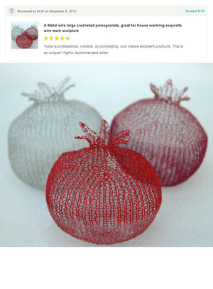 Crochet a decorative wire pomegranate , wire crochet home accent video tutorial - Yooladesign