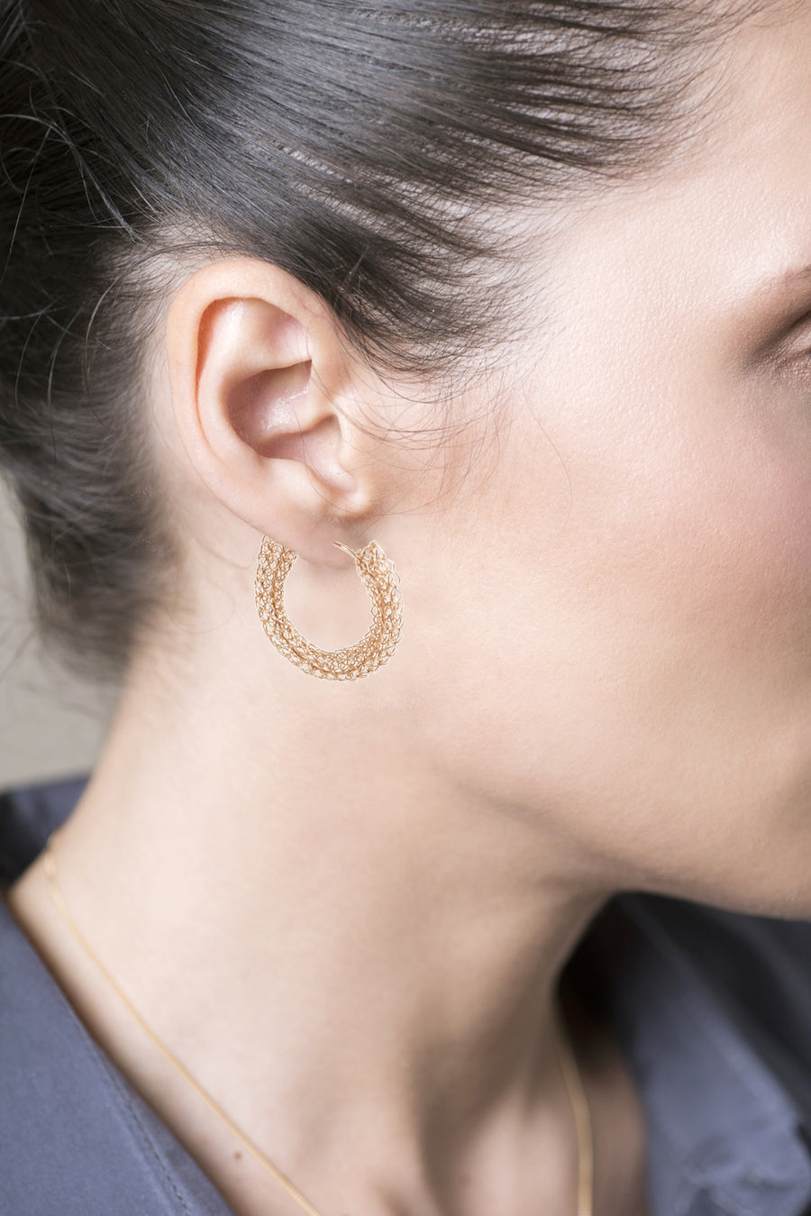 Gypsy hoop earrings, gold medium hoops - Yooladesign