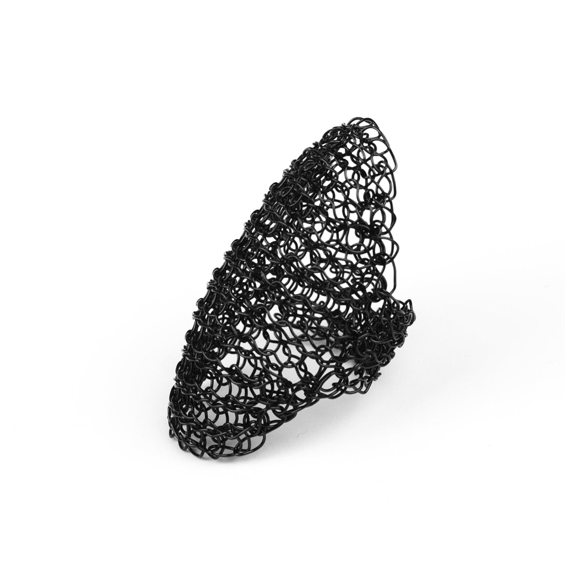 Full finger Black ring , wire crochet black jewelry - Yooladesign