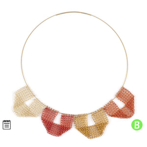 Geometric Bib necklace - wire crochet pattern - YoolaDesign