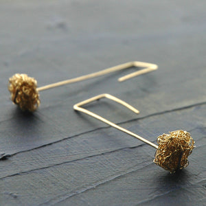 Wire Crochet Earrings - Gold Earrings - Modern Jewelry - Geometric Earrings - Urban Fashion - Yooladesign