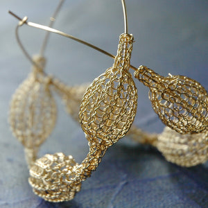 Giant GOLD hoop earrings Unique Fashion - Yooladesign