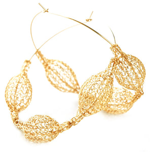 Giant GOLD hoop earrings Unique Fashion - Yooladesign