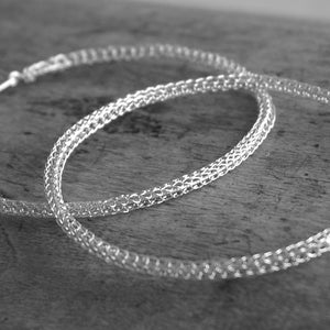 Giant Silver Hoop Earrings , Silver Wire Crochet Jewelry , Fashion Jewelry , Unique Design - Yooladesign