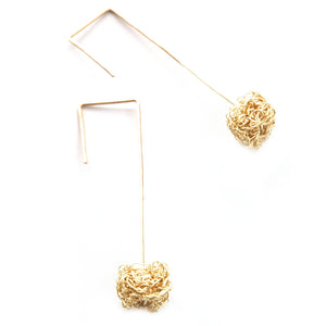 Wire Crochet Earrings - Gold Earrings - Modern Jewelry - Geometric Earrings - Urban Fashion - Yooladesign