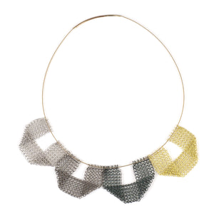 Wire Crochet geometric Necklace - 4 elements - Yooladesign