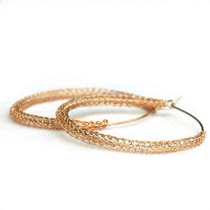 Large Rose Gold hoop earrings , large hoops - Yooladesign