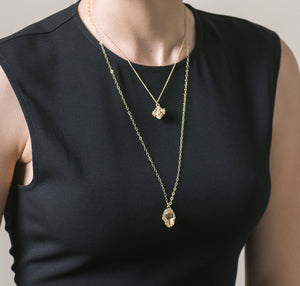 Gold Hamsa and Cross Layering Necklace, Swarovski pendants , Can be worn separately - Yooladesign