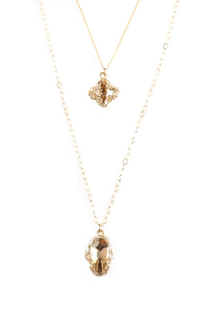 Gold Hamsa and Cross Layering Necklace, Swarovski pendants , Can be worn separately - Yooladesign